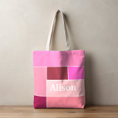 Rosa Feminine Stripes stylish Monogram Tasche