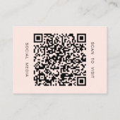 Rosa feminines professionelles minimales QR-Code Visitenkarte (Rückseite)