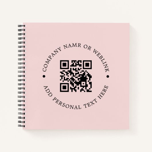 Rosa feminines QR-Code Promo-Design Notizblock (Vorderseite)