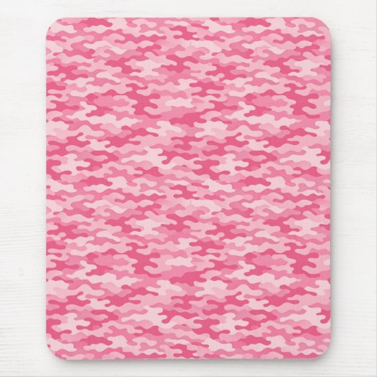 Rosa feminines Tarnmuster Mousepad (Vorne)