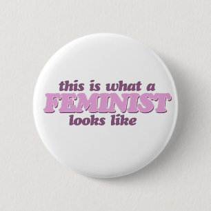 Rosa Feminismus Button