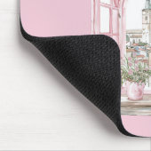 Rosa Fenster Stadtblick Mousepad (Ecke)