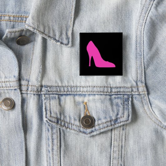 Rosa Ferse auf schwarz Button (Beispiel)