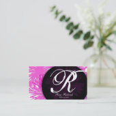 Rosa fertigen Ihr mongram besonders an Visitenkarte (Stehend Vorderseite)