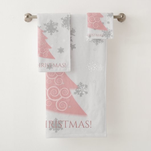 Rosa festliches Weihnachtsbaumhandtuch Set (Insitu)