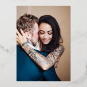 Rosa, fett floral mit Foto Folieneinladung (Rückseite)