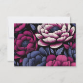 Rosa fett floral RSVP karte (Rückseite)