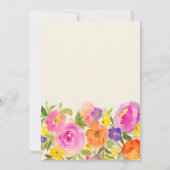 Rosa Fett florales Brautparty Einladung (Rückseite)