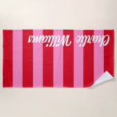 rosa, fett gestrichene horizontale Streifen Strandtuch (Vorderseite)