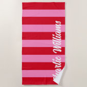 rosa, fett gestrichene horizontale Streifen Strandtuch (Vorderseite)