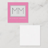 Rosa fett Monogramm Moderne Minimalistische Namens Begleitkarte (Vorne/Hinten)