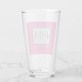 Rosa fett Monogramm Moderne Minimalistische Namens Glas (Rückseite)