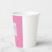 Rosa fett Monogramm Moderne Minimalistische Namens Pappbecher (Links)