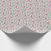 Rosa fette Blumen Geschenkpapier (Ecke)