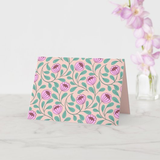 Rosa fette Blumen Karte (Orchidee)