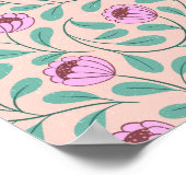 Rosa fette Blumen Poster (Ecke)