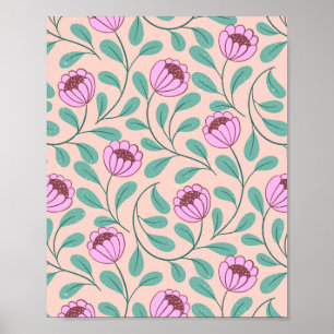 Rosa fette Blumen Poster