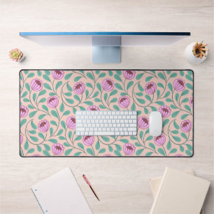 Rosa fette Blumen Schreibtischunterlage