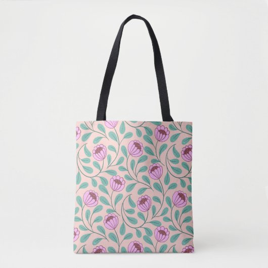 Rosa fette Blumen Tasche (Vorderseite)