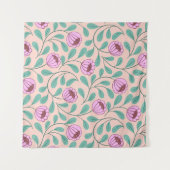 Rosa fette Blumen Wandteppich (Vorderseite (Horizontal))