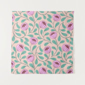 Rosa fette Blumen Wandteppich (Vorderseite)