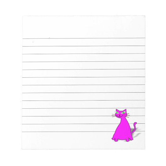 Rosa Fettkatzennadel, kundenspezifisch Notizblock (Vorderseite)