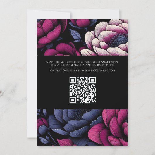 Rosa Fettschrift mit QR-Code Einladung (Rückseite)