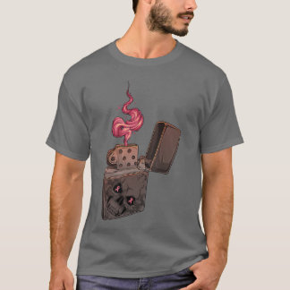 Rosa Feuer Clipper Feuerzeug Skelett Brustkrebs A T-Shirt