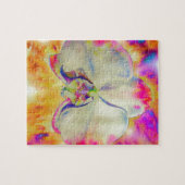 Rosa Feuer Orchid, surrealfarbene Aquarellbilder Puzzle (Horizontal)
