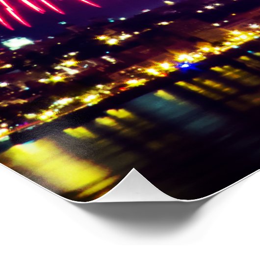 Rosa Feuerwerk Poster (Ecke)