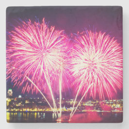 Rosa Feuerwerke Steinuntersetzer