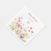 Rosa Field-Blume Personalisiert Serviette (Ecke)