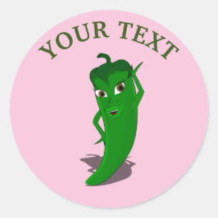 Rosa Fiesta Brautparty mit grünem Pfefferblatt Div Runder Aufkleber