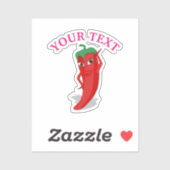 Rosa Fiesta Brautparty mit rotem, heißem Pfeffer D Aufkleber (Blatt)