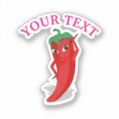 Rosa Fiesta Brautparty mit rotem, heißem Pfeffer D Aufkleber (Vorderseite)
