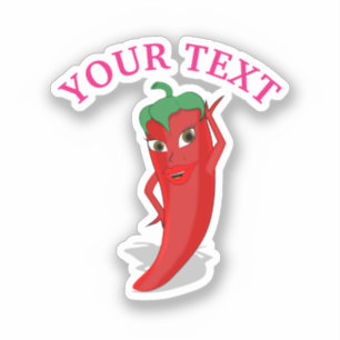 Rosa Fiesta Brautparty mit rotem, heißem Pfeffer D Aufkleber