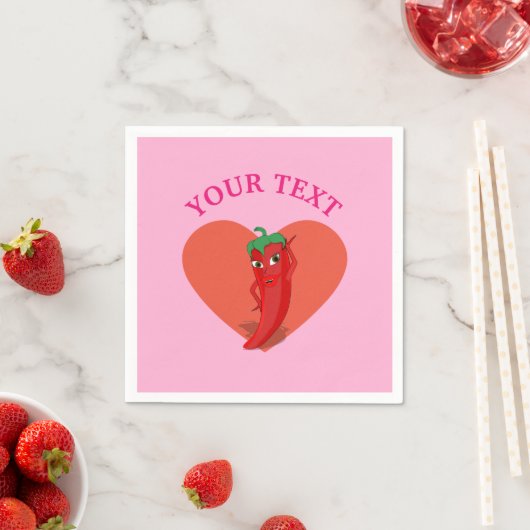 Rosa Fiesta Brautparty mit rotem, heißem Pfeffer D Serviette (Beispiel)