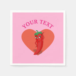 Rosa Fiesta Brautparty mit rotem, heißem Pfeffer D Serviette