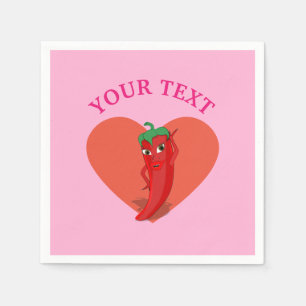 Rosa Fiesta Brautparty mit rotem, heißem Pfeffer D Serviette