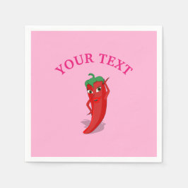 Rosa Fiesta Brautparty mit rotem, heißem Pfeffer D Serviette