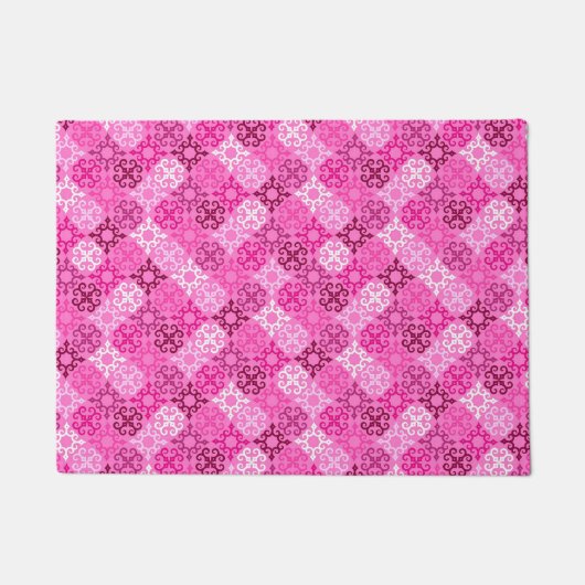 Rosa Filigran-Diamantmuster Fußmatte (Vorderseite)
