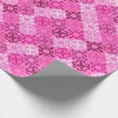 Rosa Filigran-Diamantmuster Geschenkpapier (Ecke)