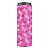 Rosa Filigran-Diamantmuster Thermosbecher (Rückseite)
