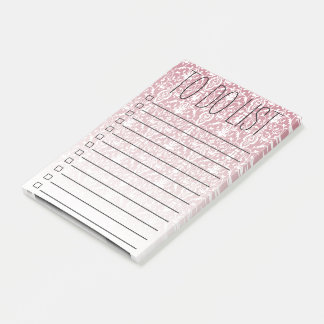 Rosa Filigree zur Liste oder Lebensmittelliste Post-it Klebezettel