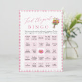 Rosa Finden Sie das Bingo Brautparty Game Einladung (Stehend Vorderseite)