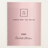 Rosa Firmenlogo 2026 elegant Planer (Vorderseite)