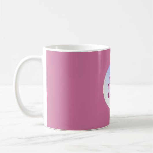 Rosa Firmenlogo Kaffeetasse (Links)
