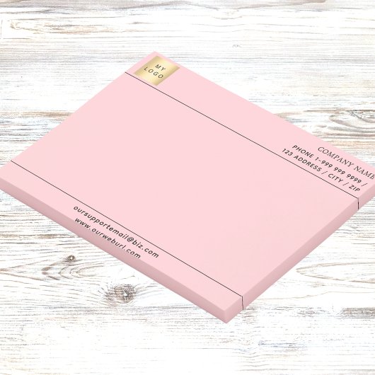 Rosa Firmenlogo Post-it Klebezettel