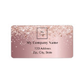 Rosa Firmenlogo Rücksendeadresse Adressaufkleber (Vorne)