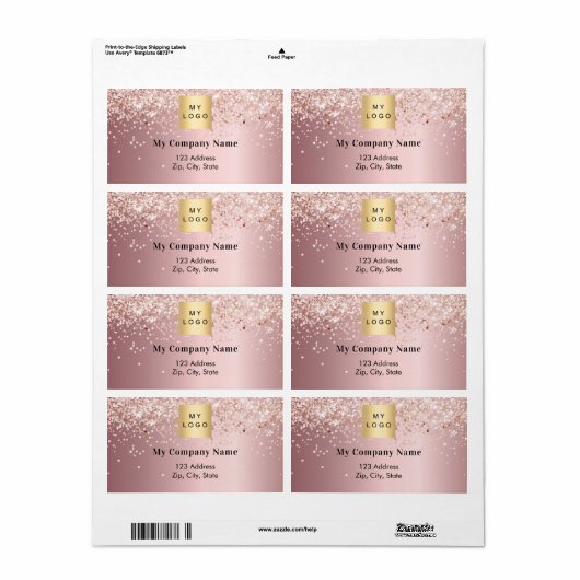 Rosa Firmenlogo Rücksendeadresse Versand (Vorne)